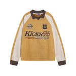 撞色字母長袖衛衣