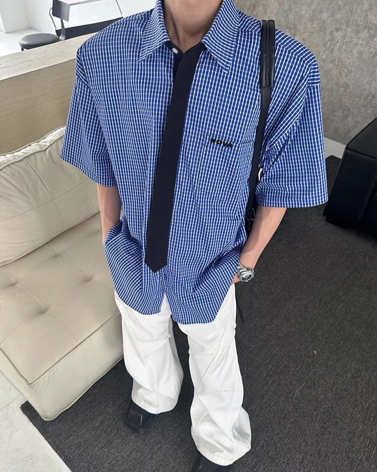 vintage plaid short sleeve shirt