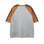 레트로 컬러 블록 반소매