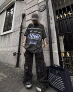 레트로 프린트 라운드넥 반팔