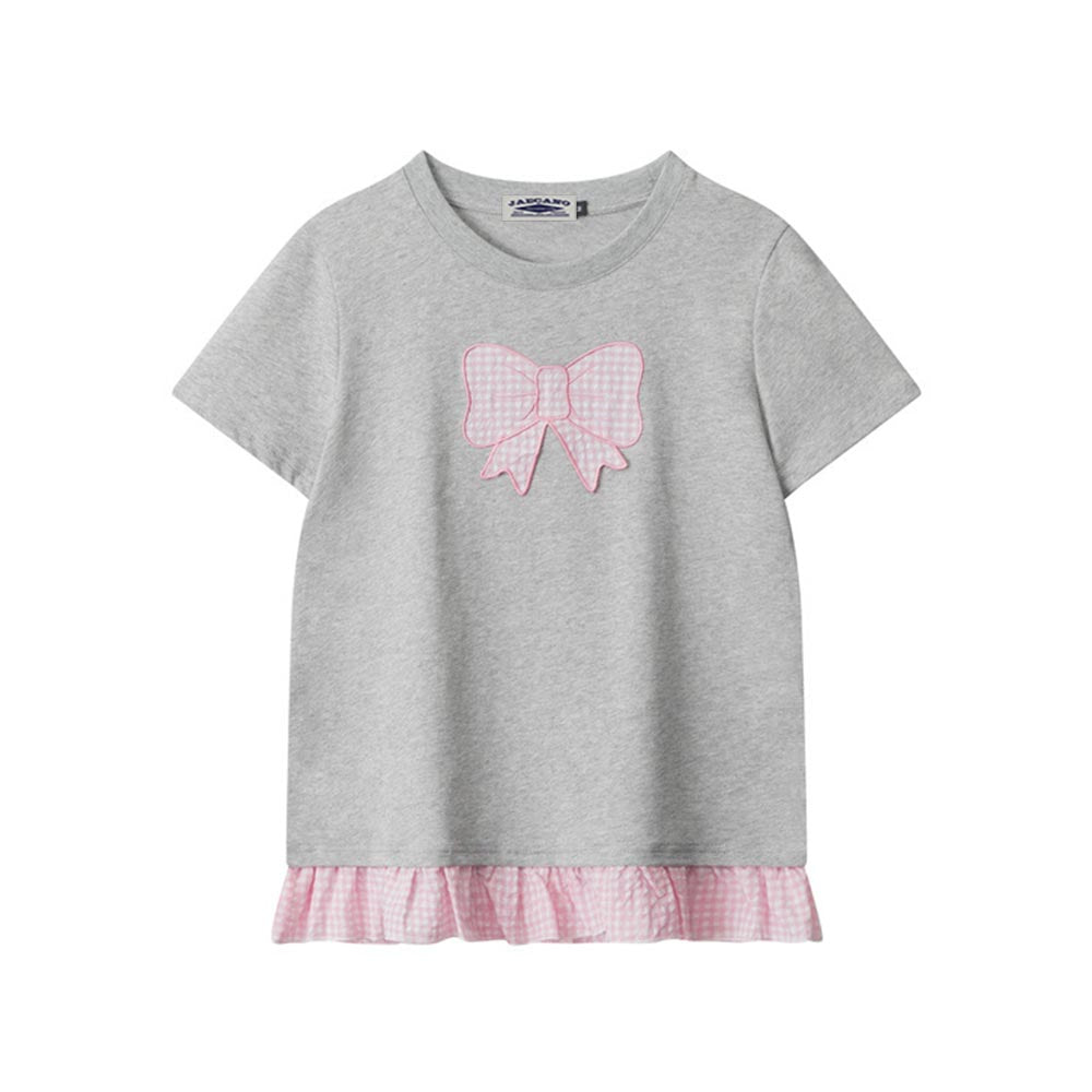 Bowknot patchwork short sleeves (women's)