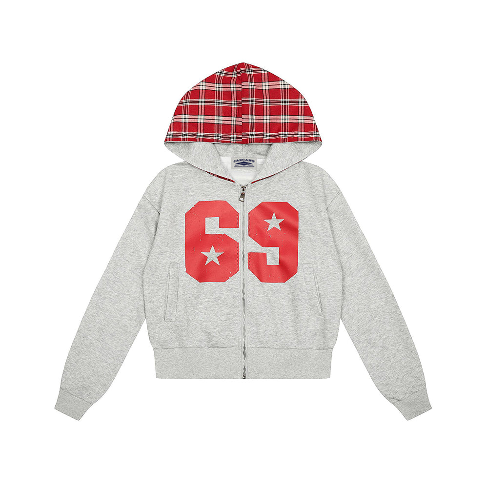 Retro hooded sweatshirt jacket