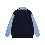 Fake two-piece striped sweater