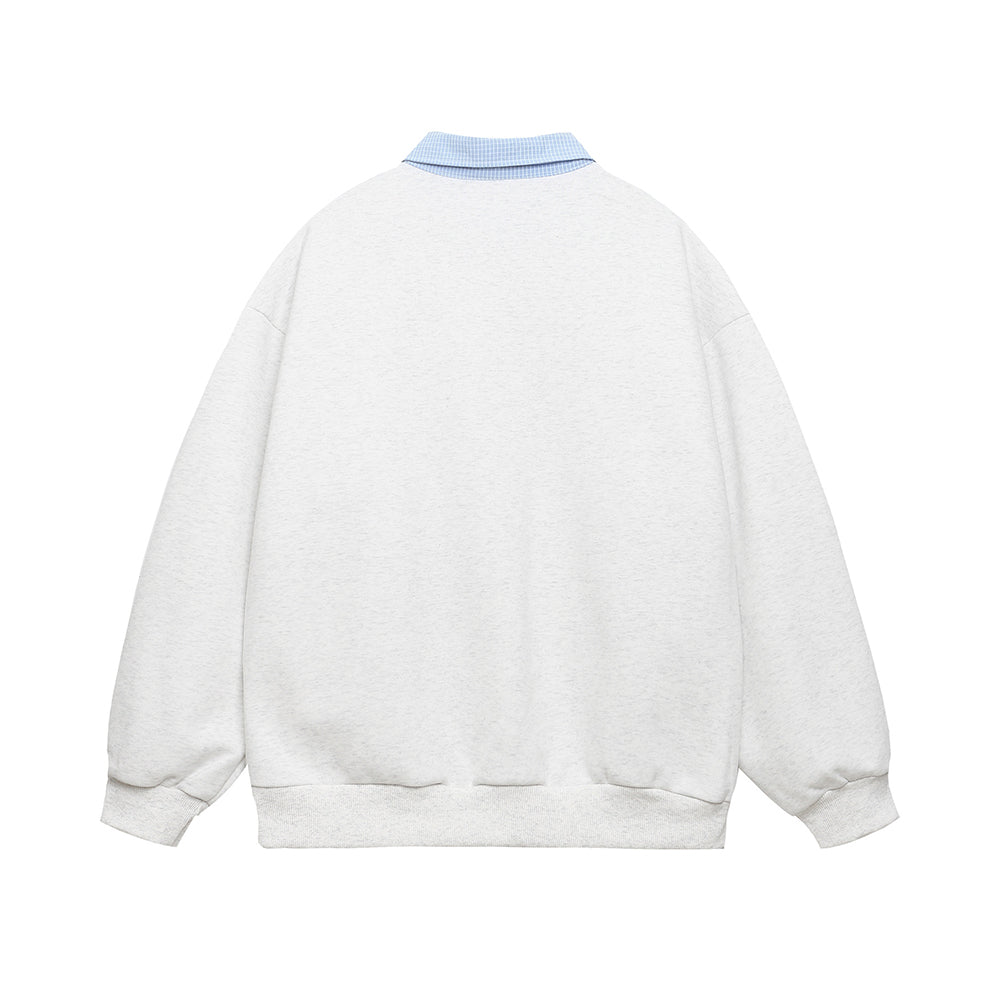 假兩件翻領衛衣