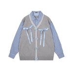 Fake two-piece striped sweater