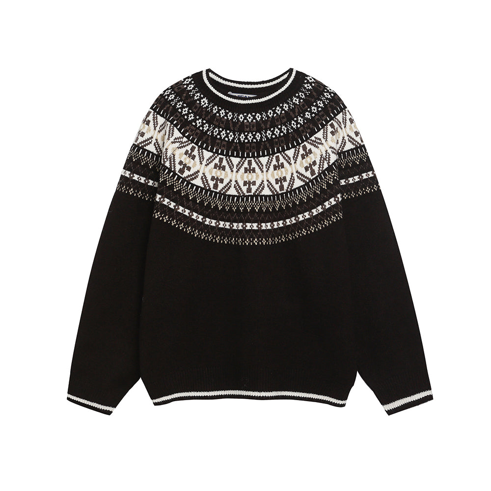 復古提花針織衫