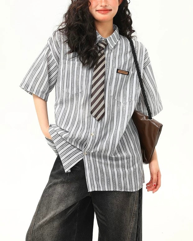 Striped loose casual shirt
