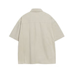 Embroidered zip-up short-sleeved shirt