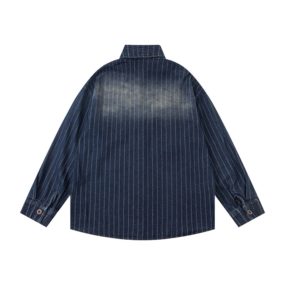 復古水洗牛仔襯衫