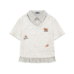 American style fake two-piece short sleeves (women's)