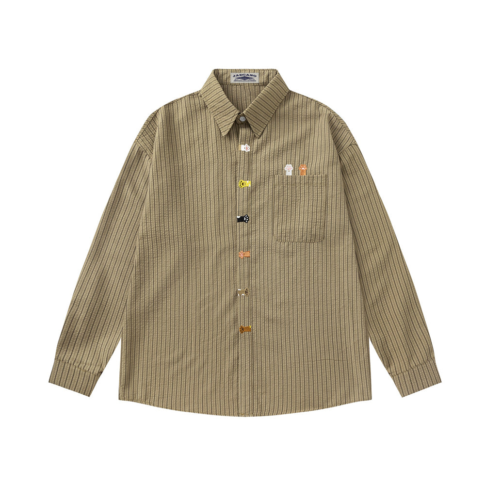 Retro plaid long-sleeved shirt