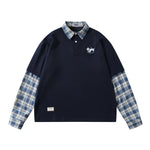 Long-sleeved polo shirt with detachable tie