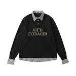 Beaded fake two-piece casual long sleeves