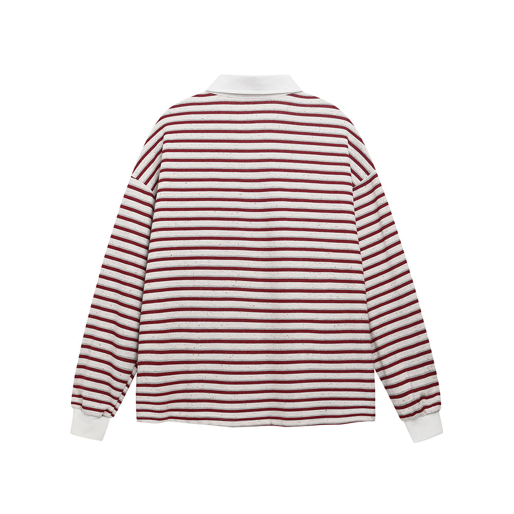 Striped embroidered polo long sleeves