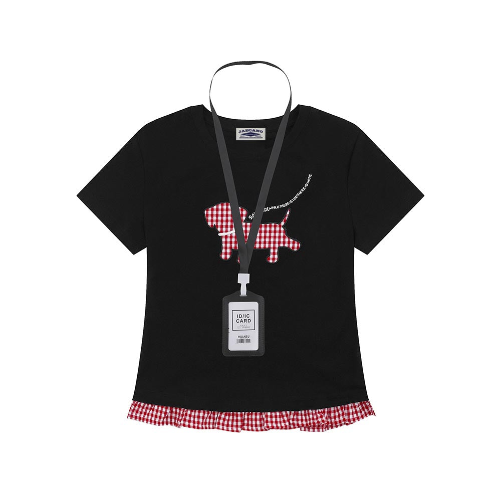 Spliced design short sleeves (women's)