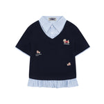 American style fake two-piece short sleeves (women's)