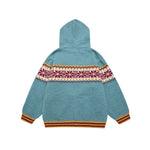 Retro contrast hooded knitted sweater