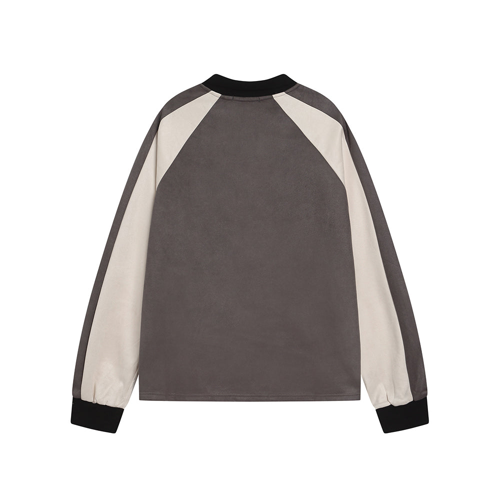 撞色字母長袖衛衣