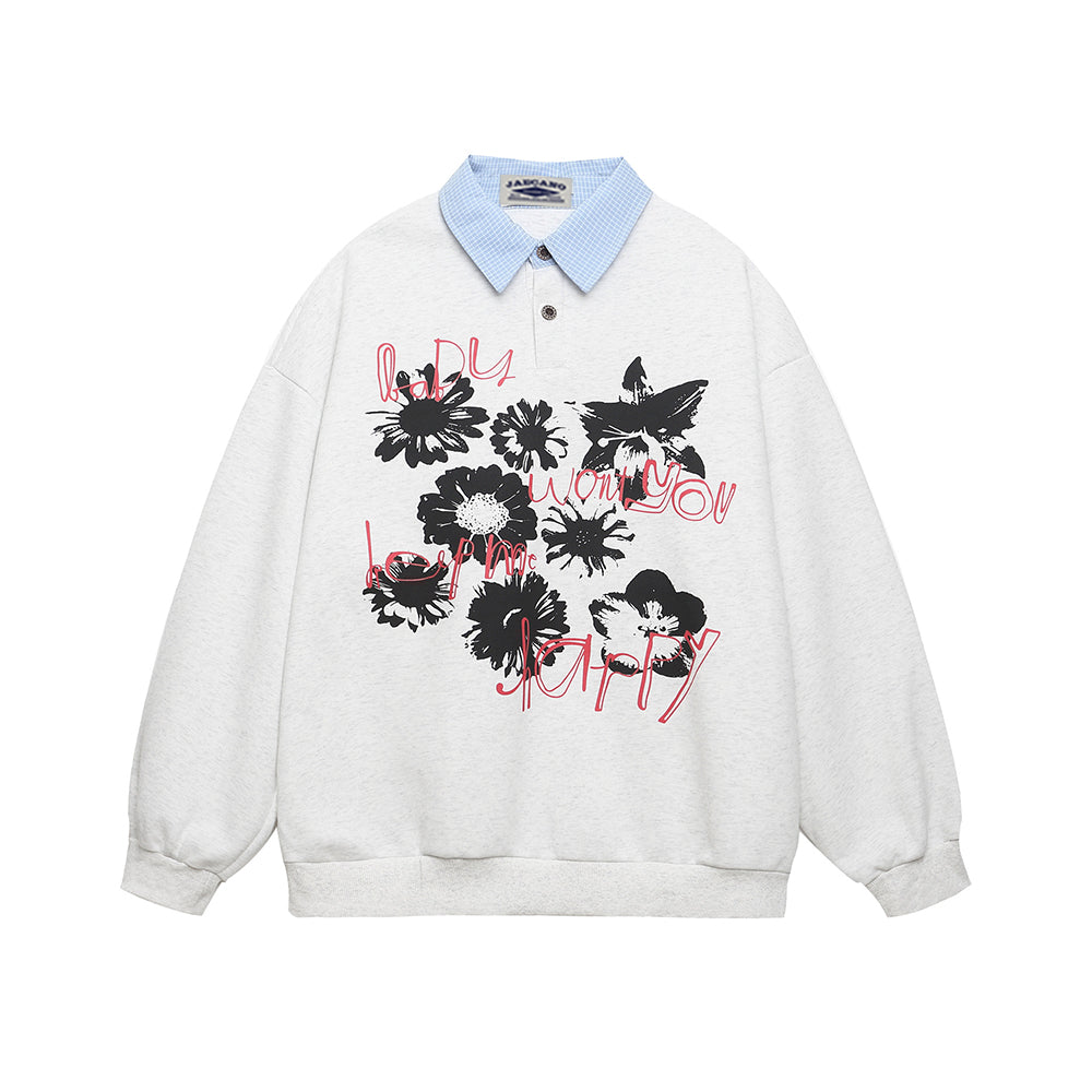 假兩件翻領衛衣