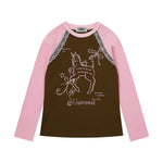 대비색 스티칭 긴팔