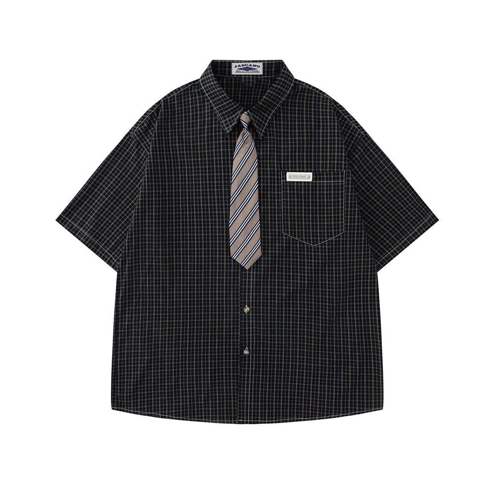 vintage striped short sleeve shirt