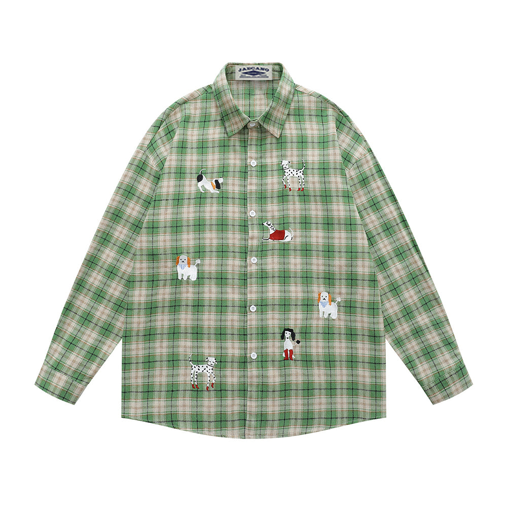 可愛小狗長袖襯衫