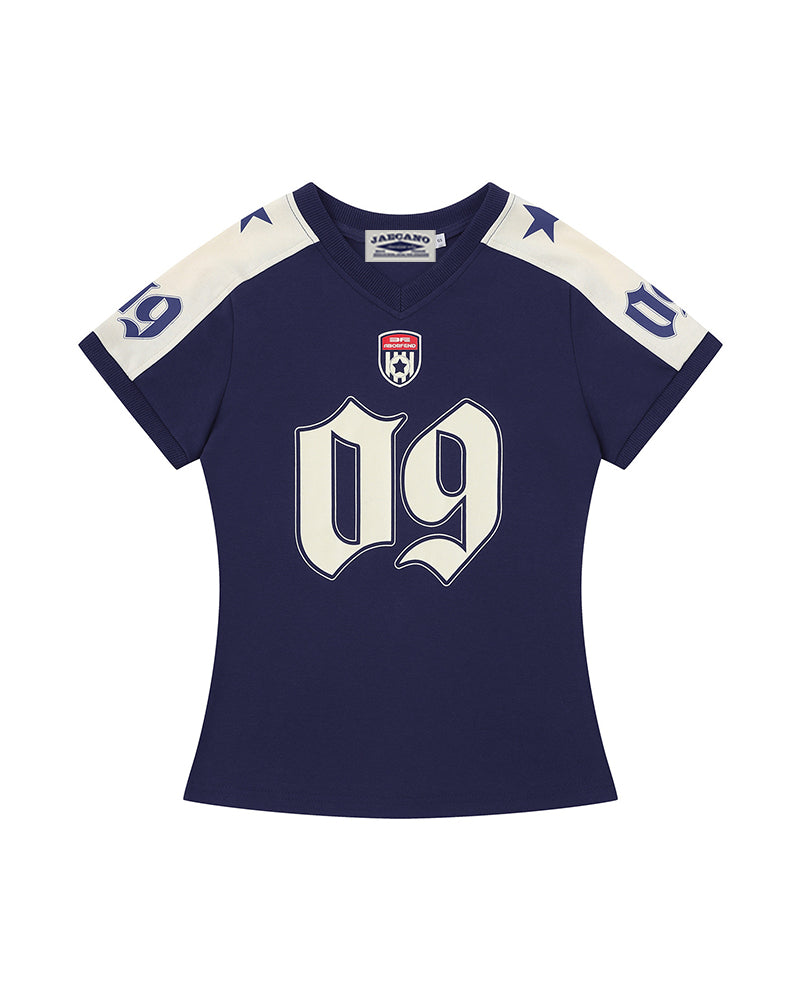 V-neck printed short sleeve