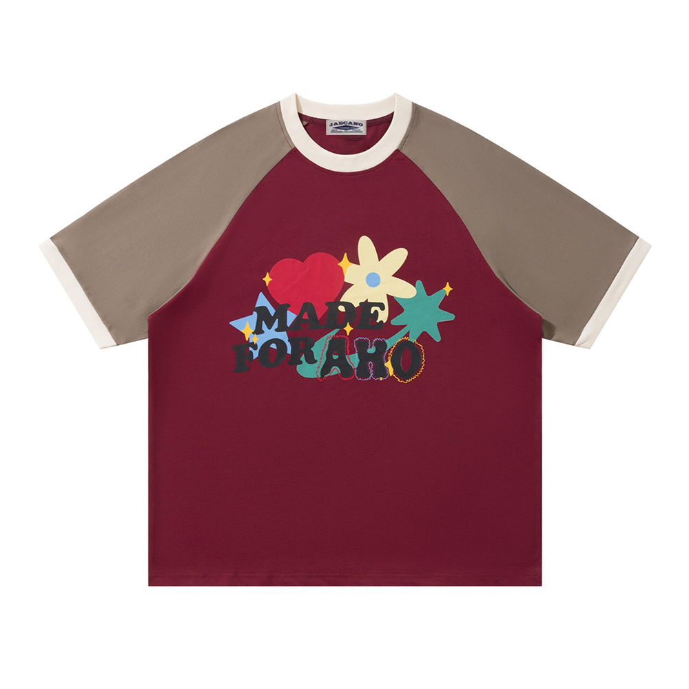 復古愛心花朵短袖