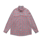 embroidered paneled long-sleeved shirt