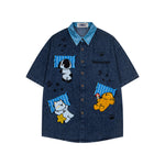 卡通刺綉短袖襯衫