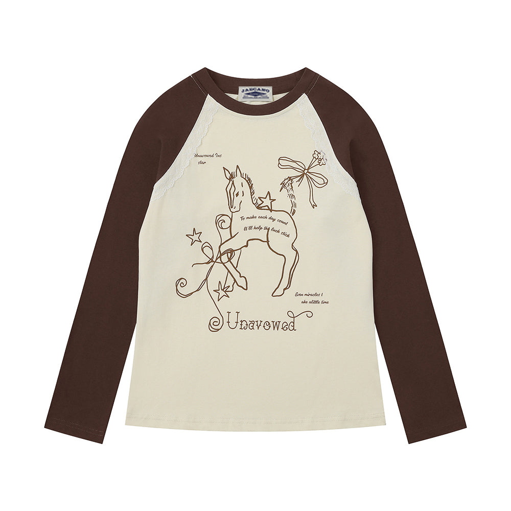 대비색 스티칭 긴팔