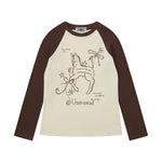 대비색 스티칭 긴팔