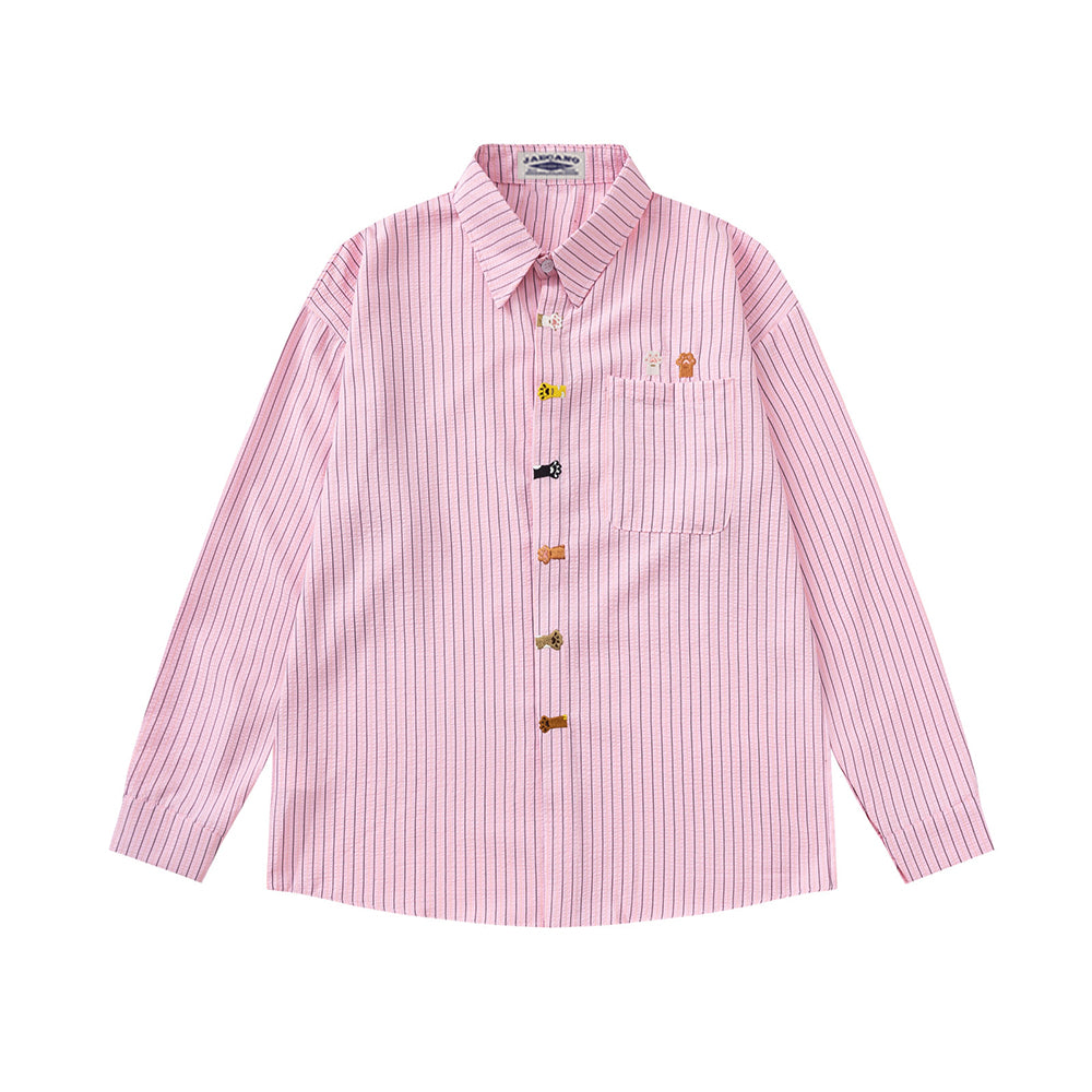 Retro plaid long-sleeved shirt