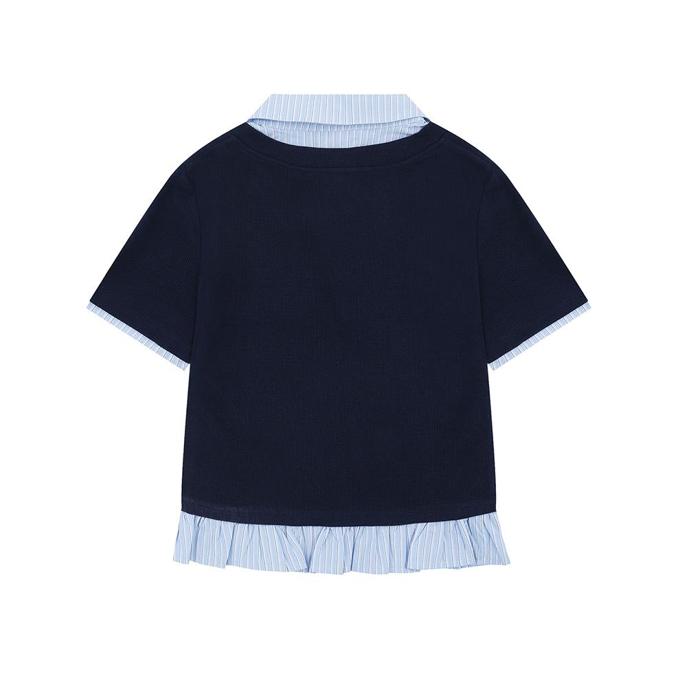 American style fake two-piece short sleeves (women's)