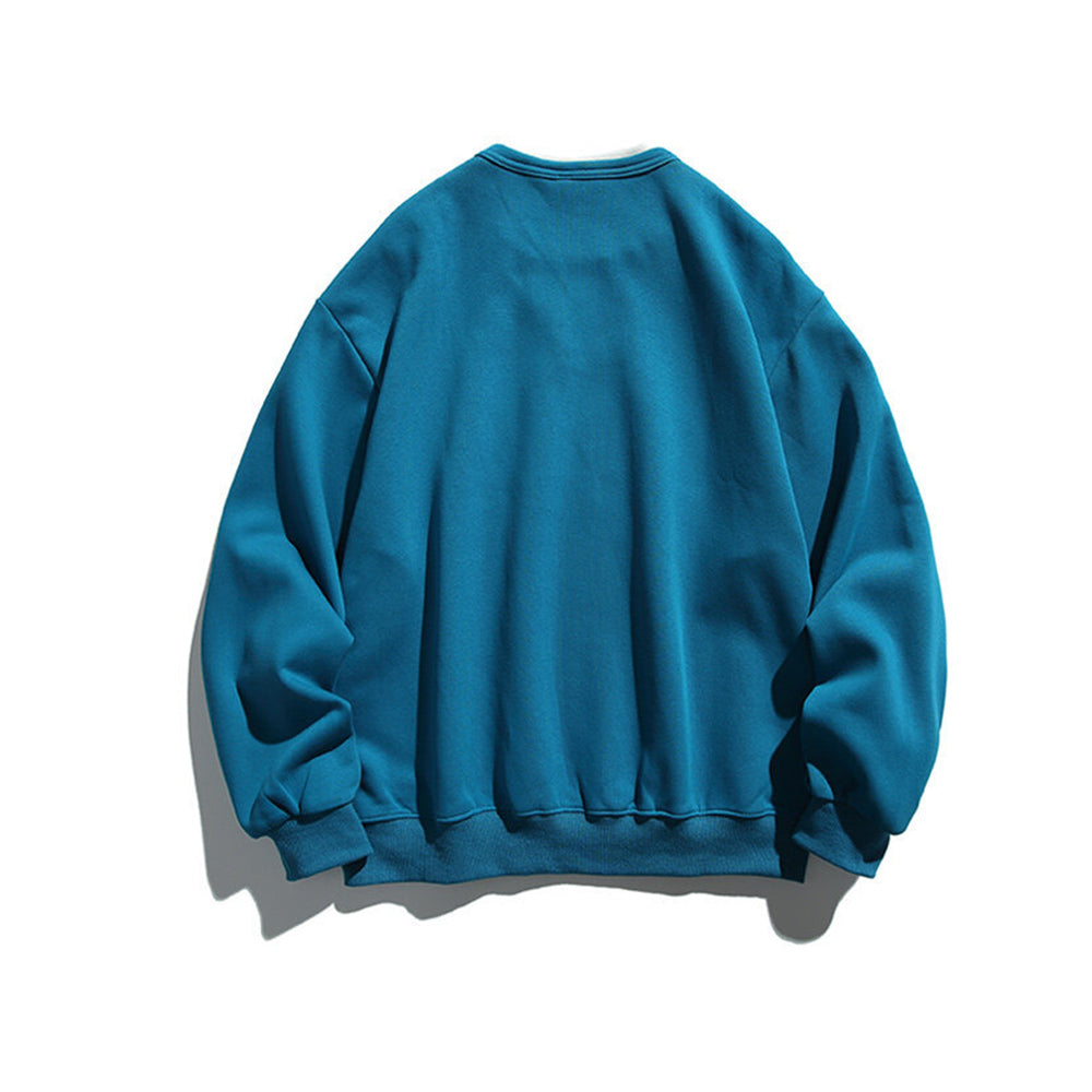 Solid color faux two-piece sweatshirt