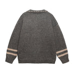 Embroidered duffle button sweater jacket