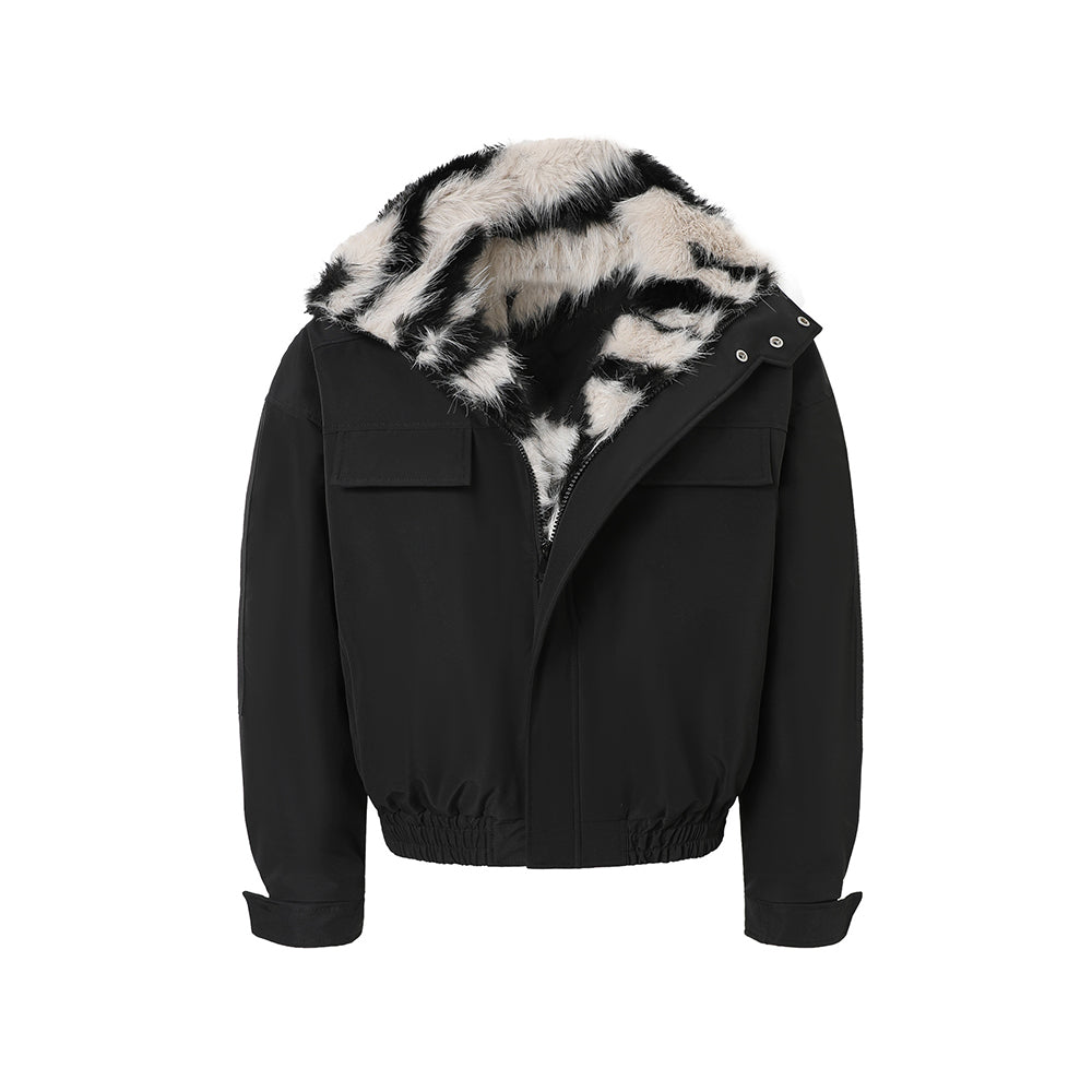 Zebra-print cotton coat