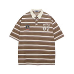 레트로 자수 스트라이프 반팔