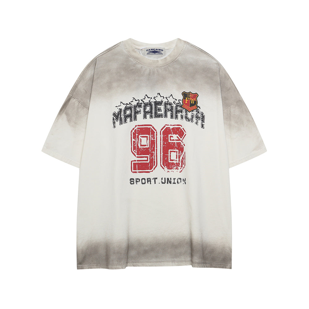 Printed letter short sleeves