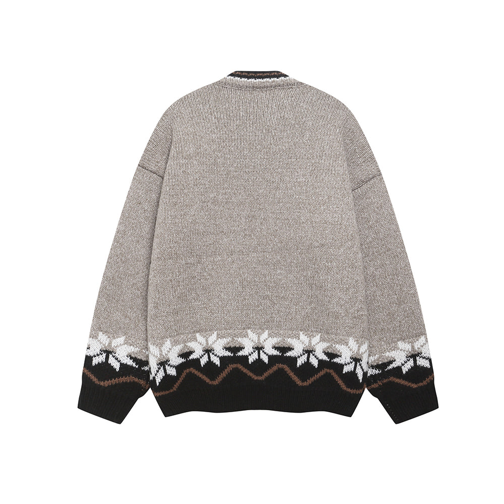 小狗刺綉撞色毛衣