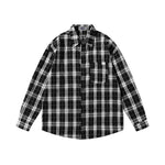 Retro simple plaid long-sleeved shirt