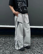 Panelled straight-leg casual trousers