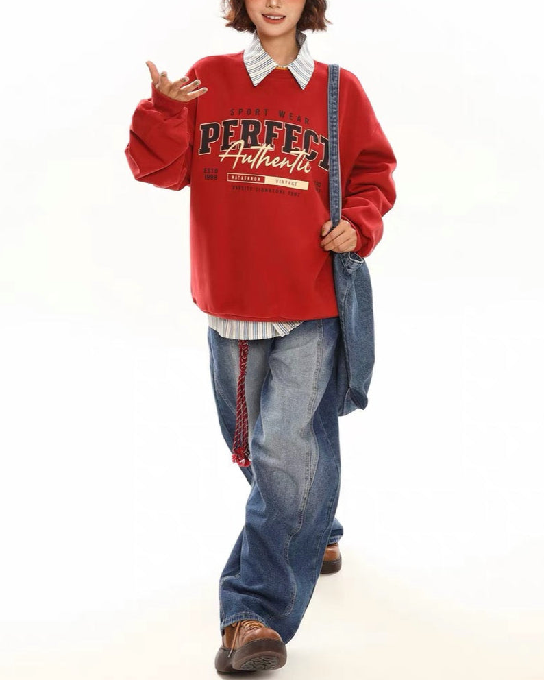 復古休閑情侶衛衣