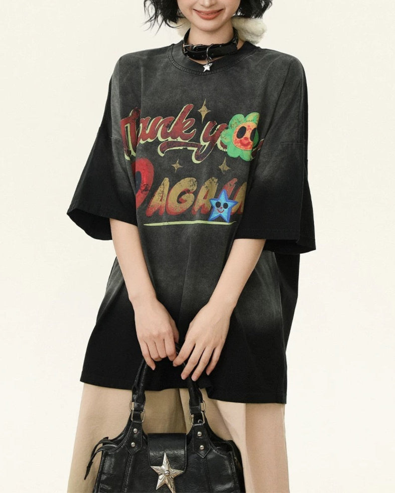 빈티지 워싱 반소매