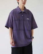 Stitched washed polo short sleeves
