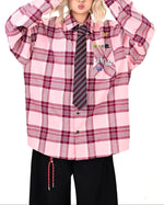 엿보는 강아지 긴팔 셔츠