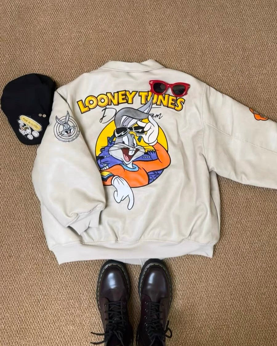 Cartoon embroidery padded jacket