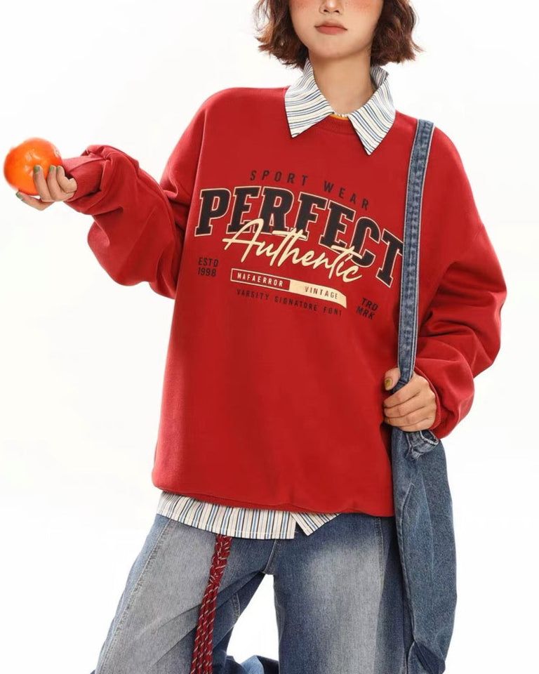 復古休閑情侶衛衣