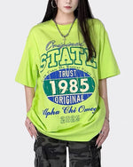 레트로 레터 프린트 반소매