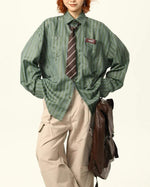 美式復古簡約條紋襯衫